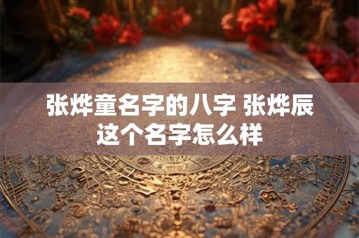 张烨童名字的八字 张烨辰这个名字怎么样