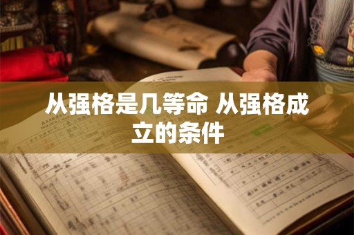 从强格是几等命 从强格成立的条件