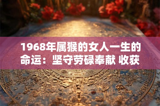 1968年属猴的女人一生的命运：坚守劳碌奉献 收获富贵享乐