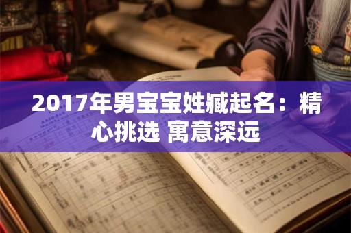 2017年男宝宝姓臧起名：精心挑选 寓意深远