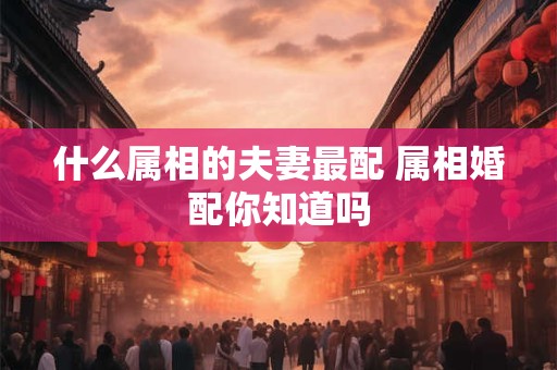 什么属相的夫妻最配 属相婚配你知道吗