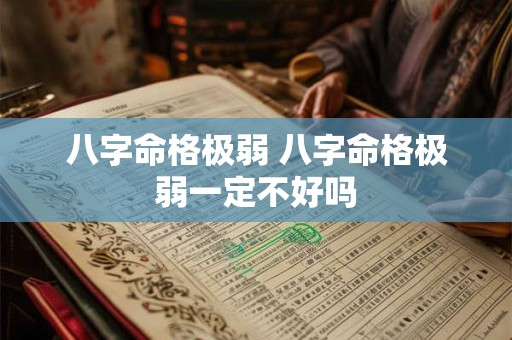 八字命格极弱 八字命格极弱一定不好吗