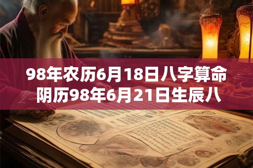 98年农历6月18日八字算命 阴历98年6月21日生辰八字