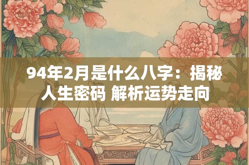 94年2月是什么八字：揭秘人生密码 解析运势走向