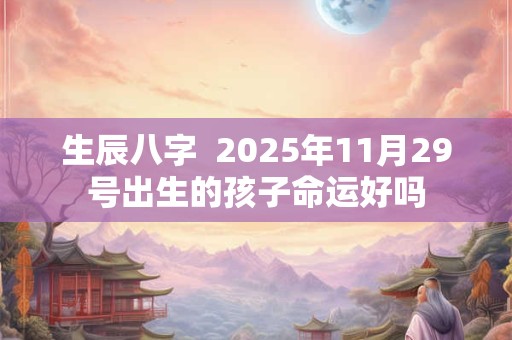 生辰八字  2025年11月29号出生的孩子命运好吗