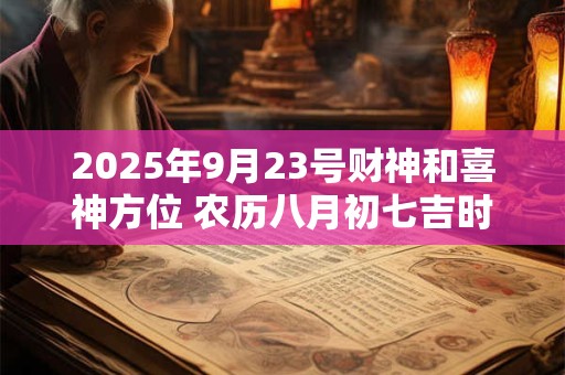 2025年9月23号财神和喜神方位 农历八月初七吉时查询