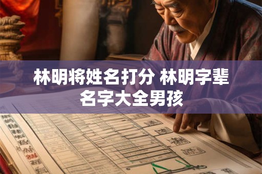林明将姓名打分 林明字辈名字大全男孩