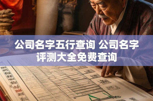 公司名字五行查询 公司名字评测大全免费查询