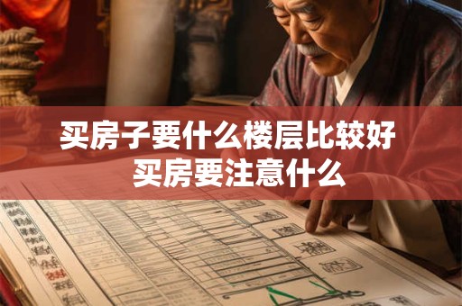买房子要什么楼层比较好   买房要注意什么