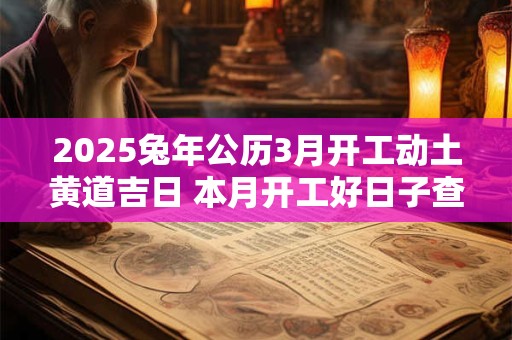 2025兔年公历3月开工动土黄道吉日 本月开工好日子查询