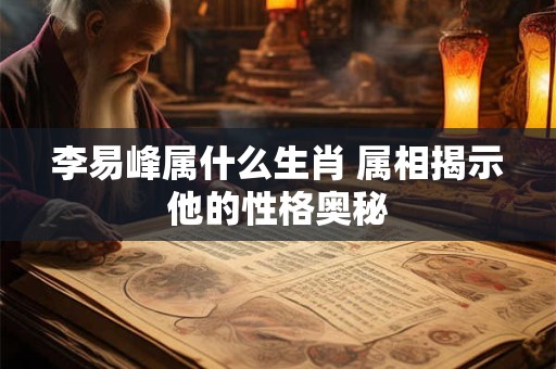 李易峰属什么生肖 属相揭示他的性格奥秘