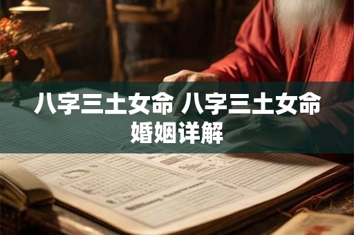 八字三土女命 八字三土女命婚姻详解