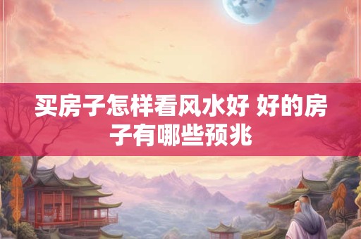 买房子怎样看风水好 好的房子有哪些预兆