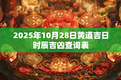 2025年10月28日黄道吉日时辰吉凶查询表