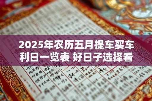 2025年农历五月提车买车利日一览表 好日子选择看八字