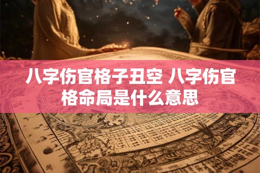 八字伤官格子丑空 八字伤官格命局是什么意思