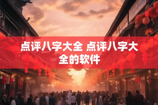 点评八字大全 点评八字大全的软件