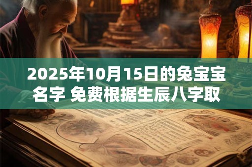 2025年10月15日的兔宝宝名字 免费根据生辰八字取名