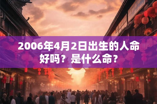 2006年4月2日出生的人命好吗？是什么命？