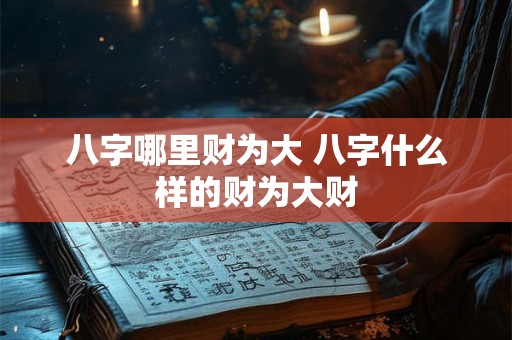 八字哪里财为大 八字什么样的财为大财