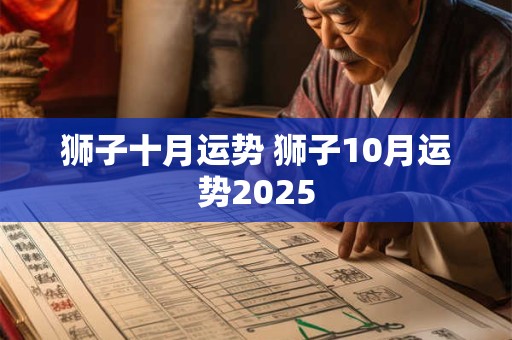 狮子十月运势 狮子10月运势2025