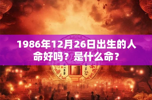 1986年12月26日出生的人命好吗？是什么命？