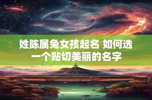 姓陈属兔女孩起名 如何选一个贴切美丽的名字