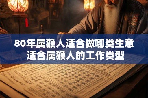 80年属猴人适合做哪类生意 适合属猴人的工作类型