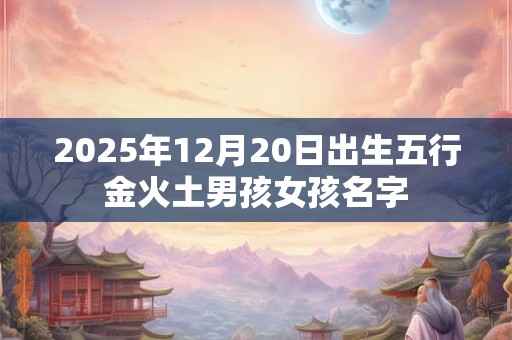 2025年12月20日出生五行金火土男孩女孩名字