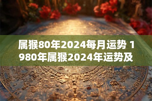 属猴80年2024每月运势 1980年属猴2024年运势及运程每月