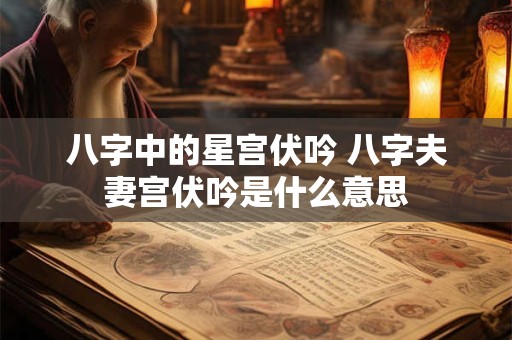 八字中的星宫伏吟 八字夫妻宫伏吟是什么意思