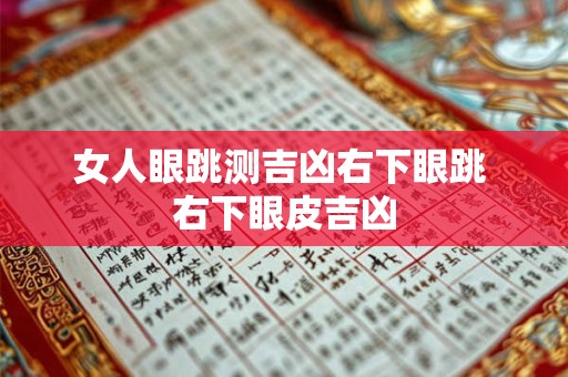 女人眼跳测吉凶右下眼跳 右下眼皮吉凶