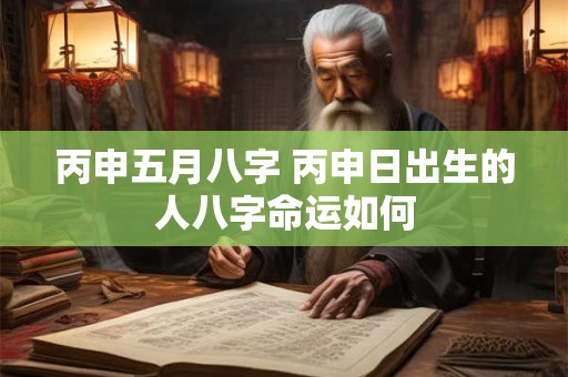 丙申五月八字 丙申日出生的人八字命运如何