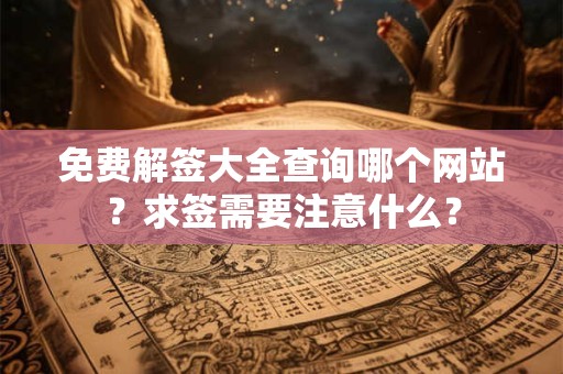 免费解签大全查询哪个网站？求签需要注意什么？