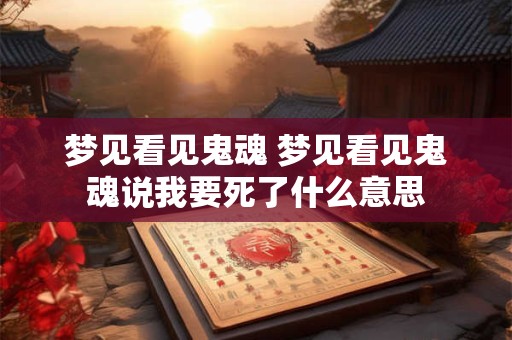 梦见看见鬼魂 梦见看见鬼魂说我要死了什么意思