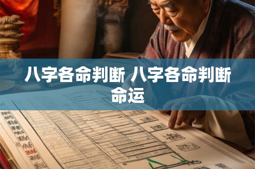 八字各命判断 八字各命判断命运
