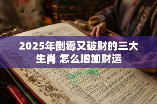 2025年倒霉又破财的三大生肖 怎么增加财运