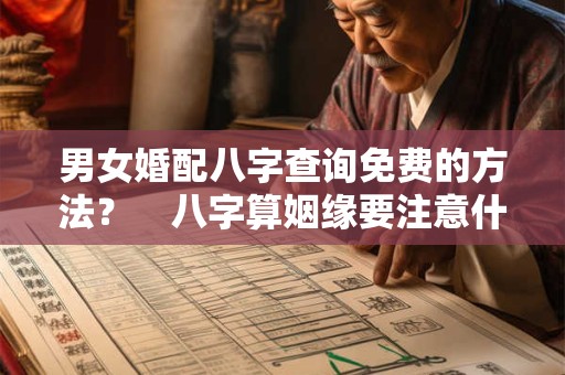 男女婚配八字查询免费的方法？　八字算姻缘要注意什么？