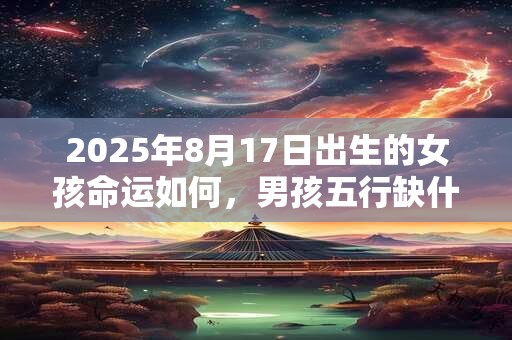2025年8月17日出生的女孩命运如何，男孩五行缺什么