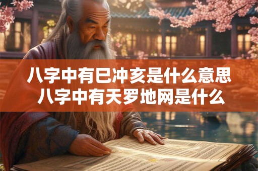 八字中有巳冲亥是什么意思 八字中有天罗地网是什么意思