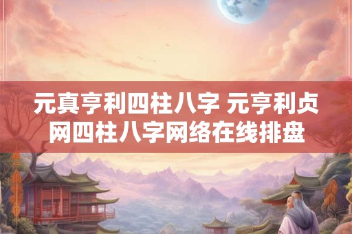 元真亨利四柱八字 元亨利贞网四柱八字网络在线排盘