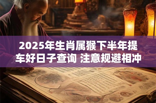 2025年生肖属猴下半年提车好日子查询 注意规避相冲生肖