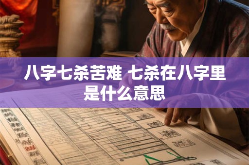 八字七杀苦难 七杀在八字里是什么意思