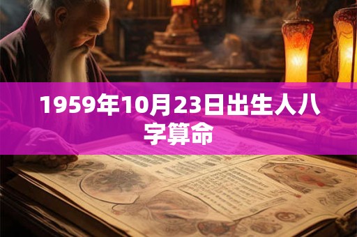 1959年10月23日出生人八字算命