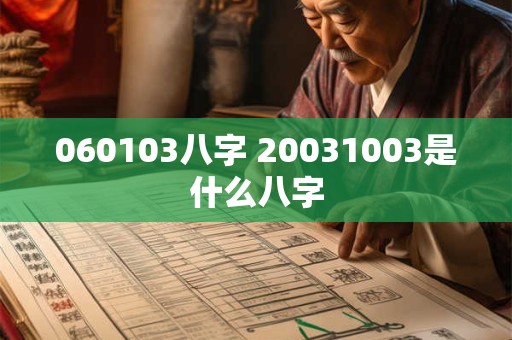 060103八字 20031003是什么八字