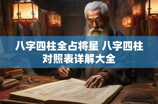 八字四柱全占将星 八字四柱对照表详解大全