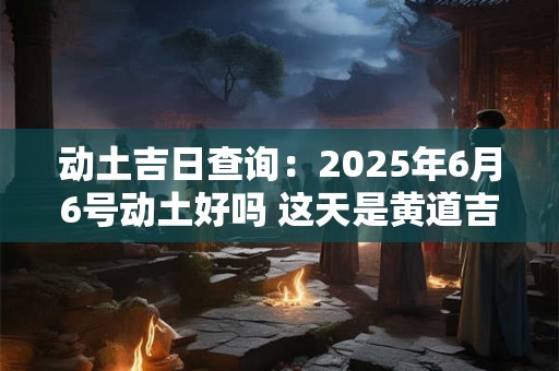 动土吉日查询：2025年6月6号动土好吗 这天是黄道吉日吗