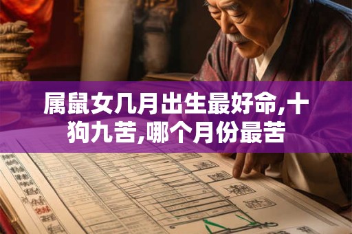 属鼠女几月出生最好命,十狗九苦,哪个月份最苦
