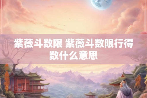 紫薇斗数限 紫薇斗数限行得数什么意思