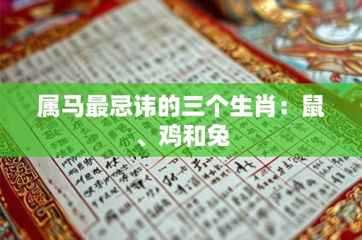 属马最忌讳的三个生肖：鼠、鸡和兔